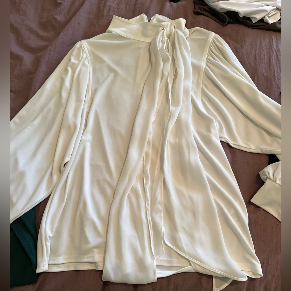 White Long Sleeve WHBM Top